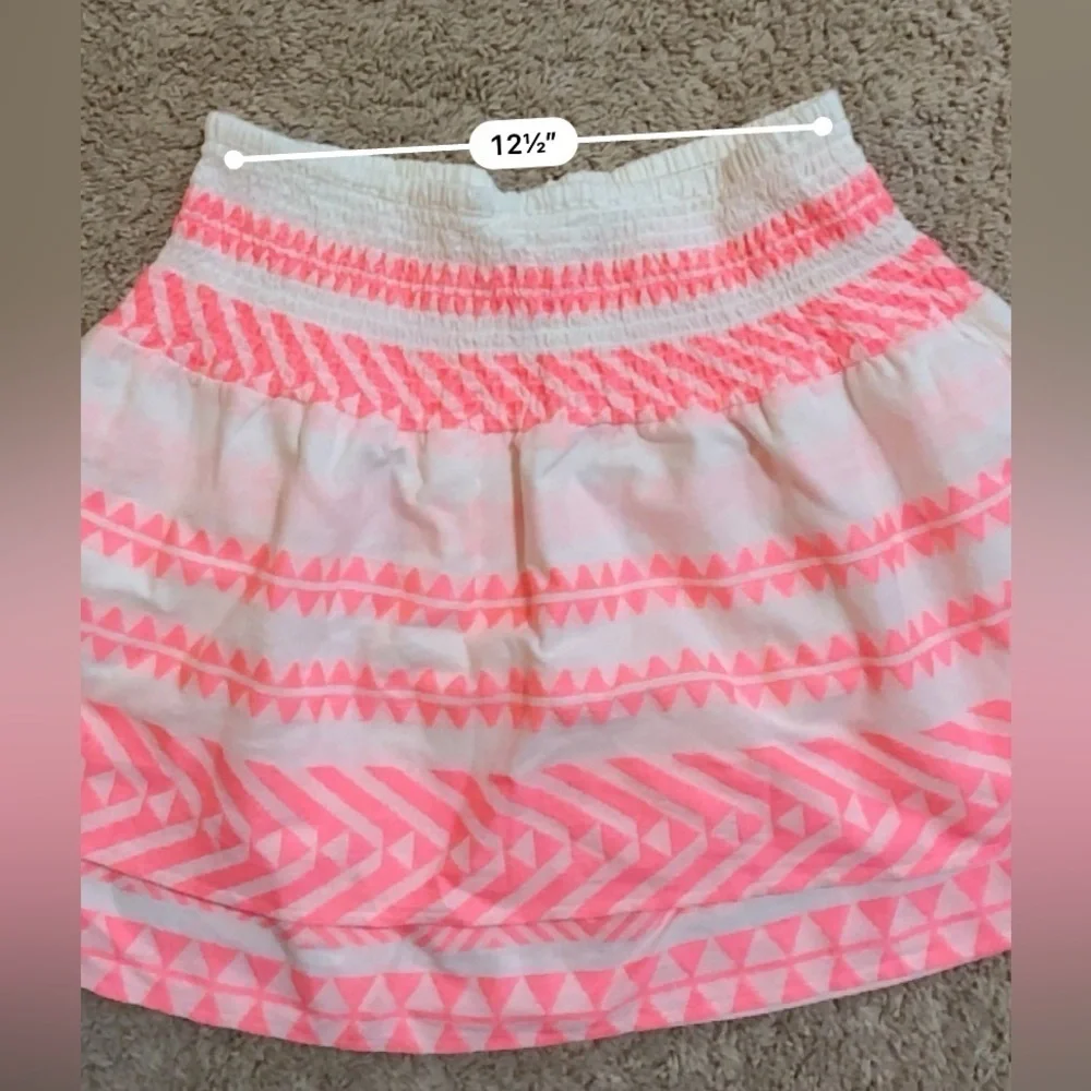 francesca's Bradi Geo Print Mini Skirt pink and white size L - Picture 7 of 10